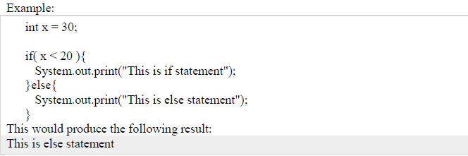 IF else statement in java